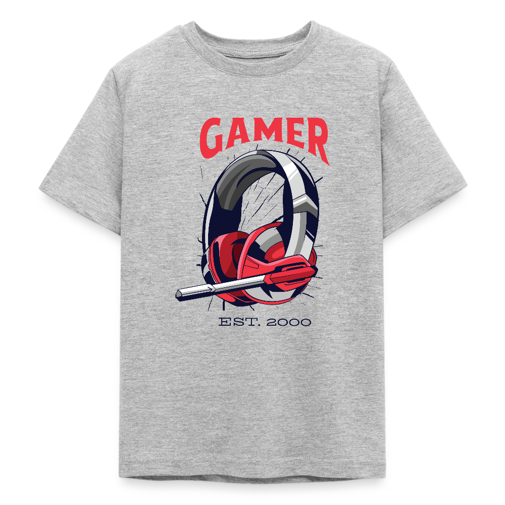 T-shirt Gamer Ado – UNiKtee - REF00021 - gris chiné