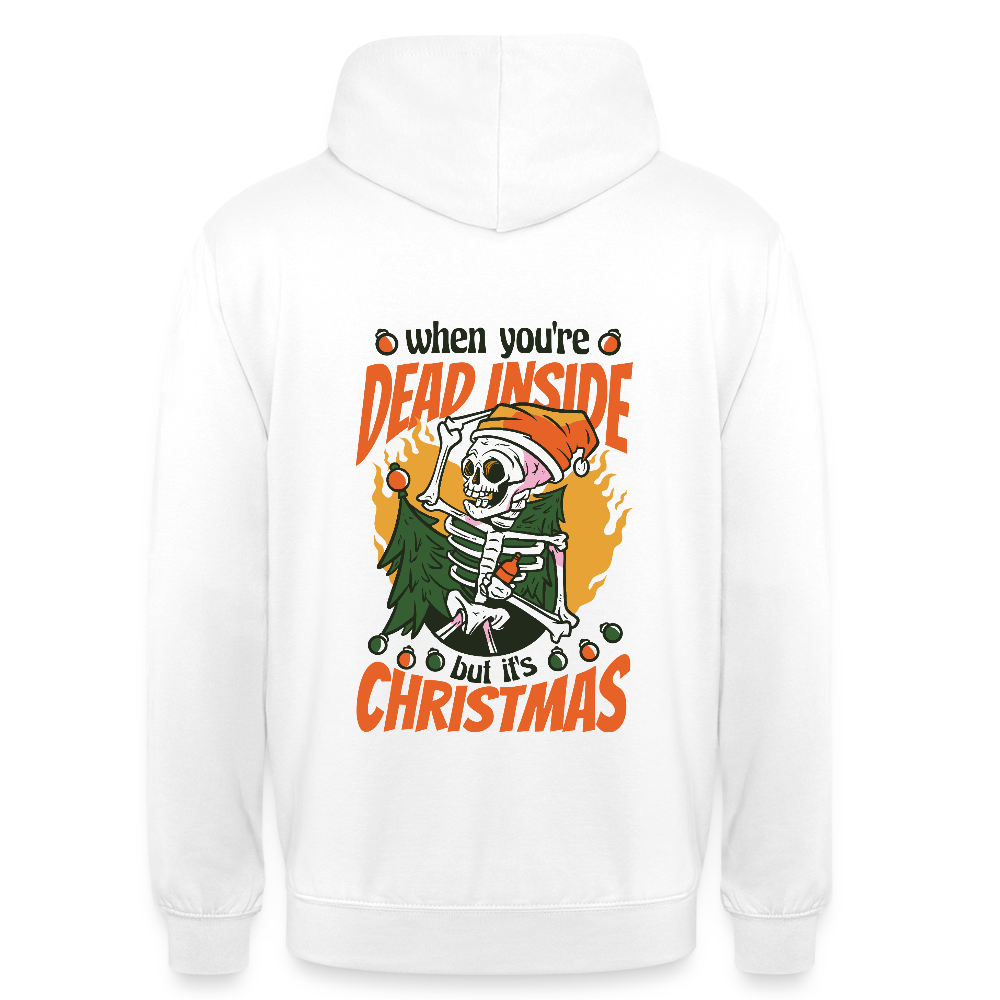 💀 T-shirt Unisexe “Dead Inside but It’s Christmas” – Humour Noir Festif | UNiKtee REF00048 - blanc