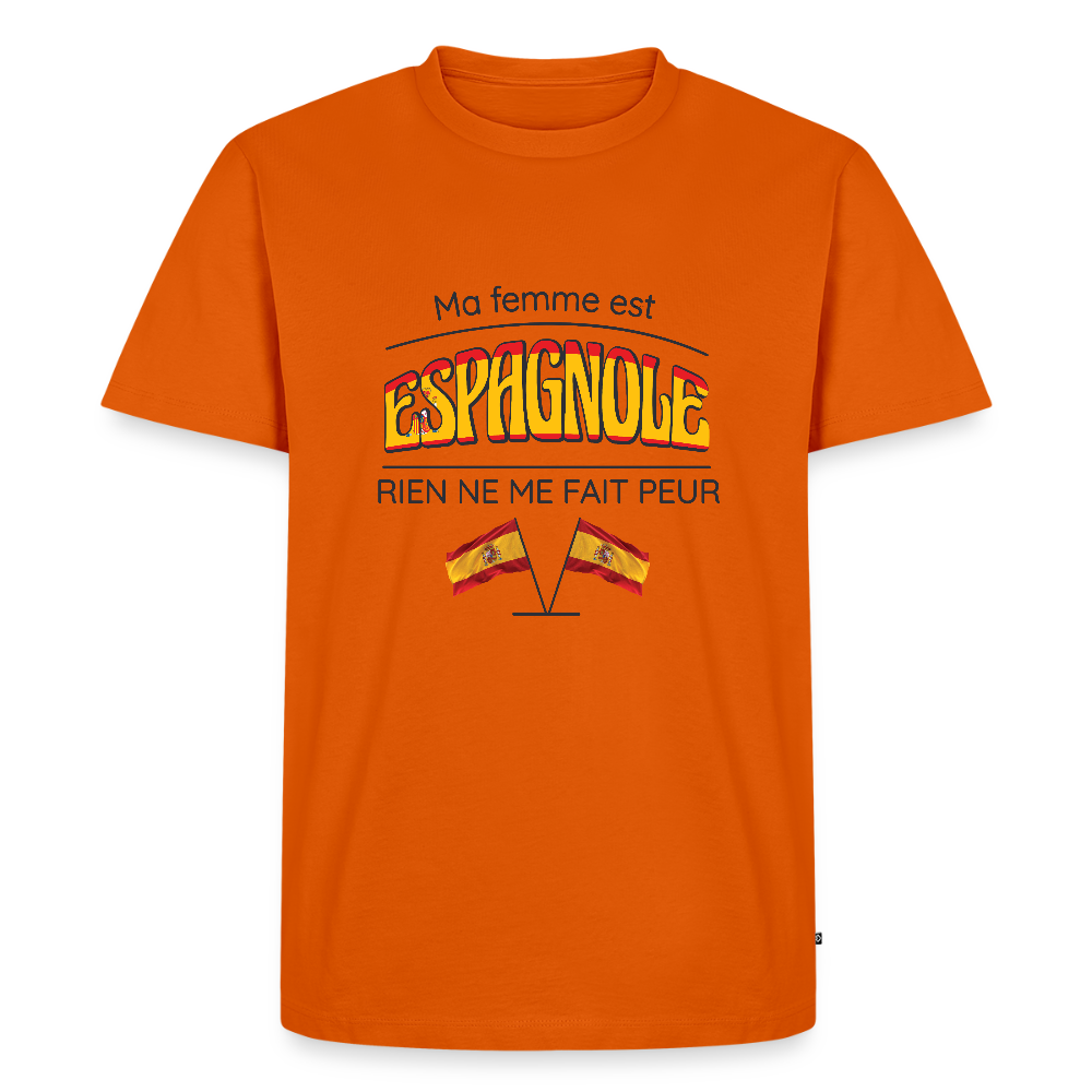 💃 T-shirt Homme “Ma femme est espagnole” – Humour & Passion | UNiKtee REF00075 - orange 