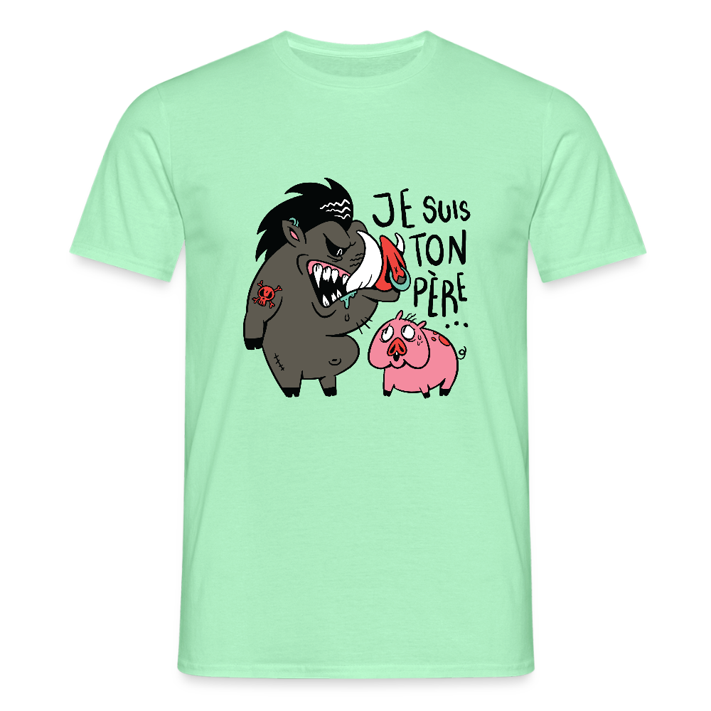 🐗 T-shirt Homme “Je suis ton père” – Humour Geek & Style Unique | UNiKtee REF00031 - vert menthe