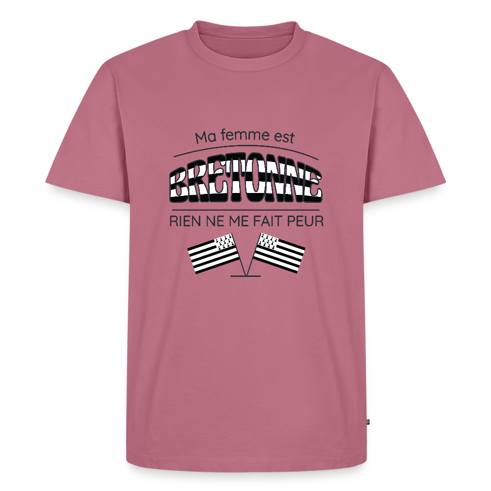 T-shirt Homme “Ma femme est bretonne” – Humour & Fierté Bretonne | UNiKtee REF00072 - mauve