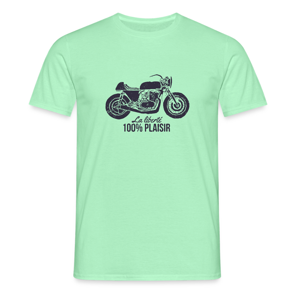 T-shirt Homme – La Liberté 100% Plaisir - REF 00013 - vert menthe