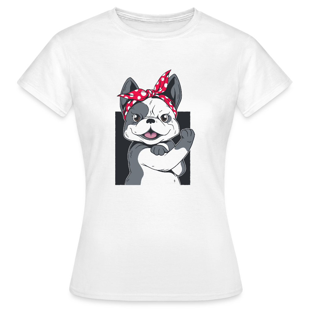 T-shirt Femme Bulldog – UNiKtee - REF00022 - blanc