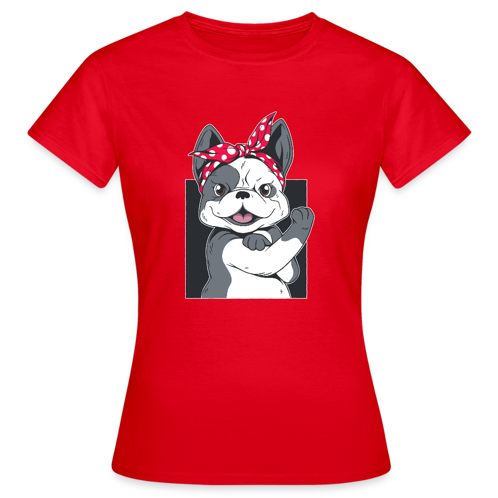 T-shirt Femme Bulldog – UNiKtee - REF00022 - rouge