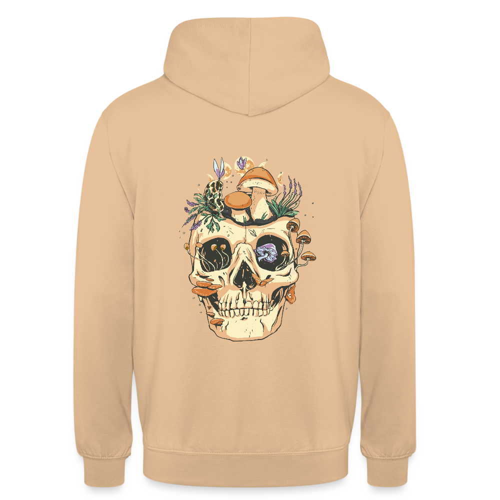 Sweat à Capuche Unisexe “Forest Skull” – Crâne Bohème & Nature Sauvage | REF00060 - pêche