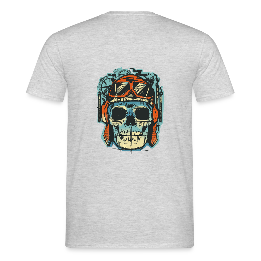T-shirt Homme “Skull Rider” – Esprit Biker & Style Vintage | REF00064 - gris chiné