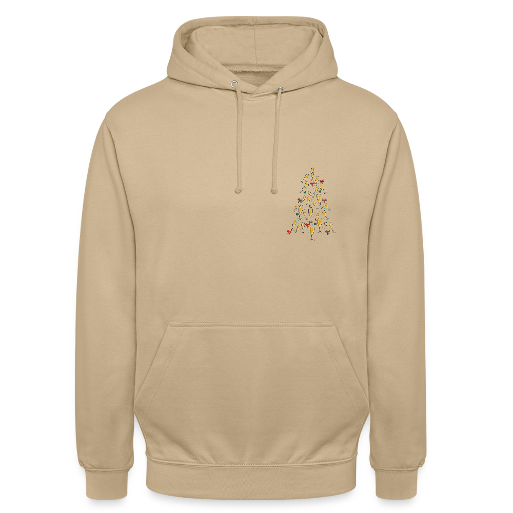 Sweat à Capuche Unisexe “Arbre de Noël Doré” – Design Festif & Style Streetwear | REF00057 - beige