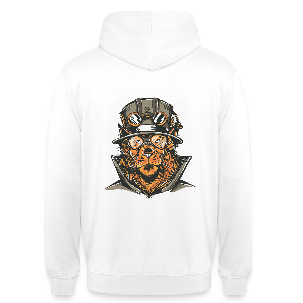 Sweat à Capuche Lion Steampunk - REF00003 - blanc