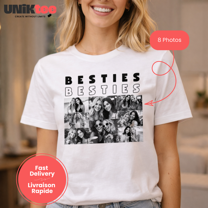 T-shirt BESTIES personnalisé  | UNiKtee REF00023