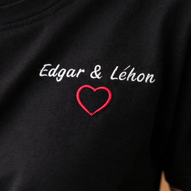 T-shirts coeur brodé