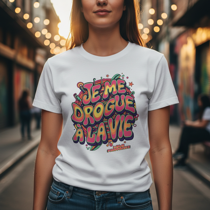 T-shirt Personnalisé « Je me drogue à la vie » – Cadeau Positif | UNiKtee REF00020 — UNiKtee