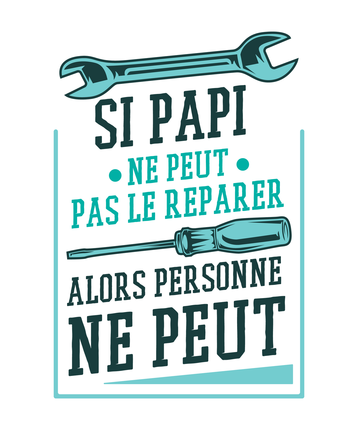 Si Papi Ne Peut Pas le Réparer – T-shirt Humour Bricoleur Unisexe | UNiKtee REF00011 — UNiKtee