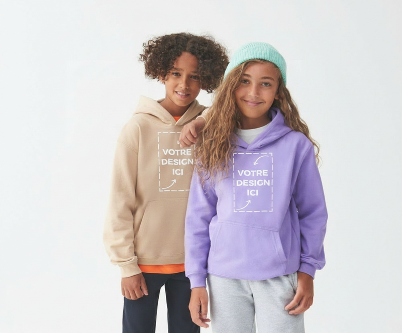 Sweat à capuche enfant personnalisable – chaud, confortable, prêt à porter