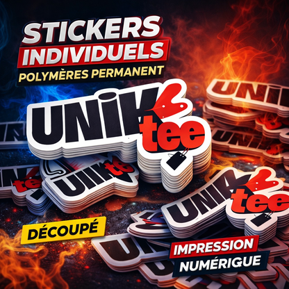 Stickers individuels polymère – adhésif permanent, qualité professionnelle
