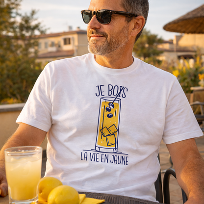T-shirt Pastis Humour – Je Bois La Vie En Jaune | UNiKtee REF00050 — UNiKtee
