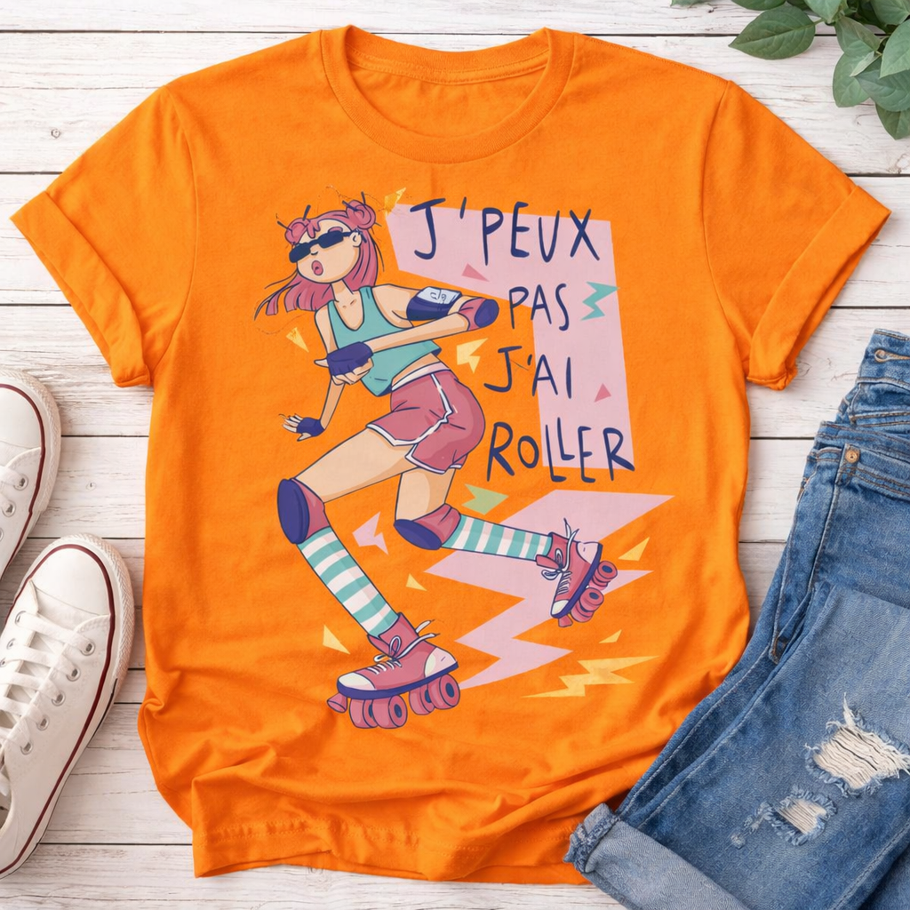 T-shirt Roller “J’peux pas j’ai roller” | UNiKtee REF00021 — UNiKtee