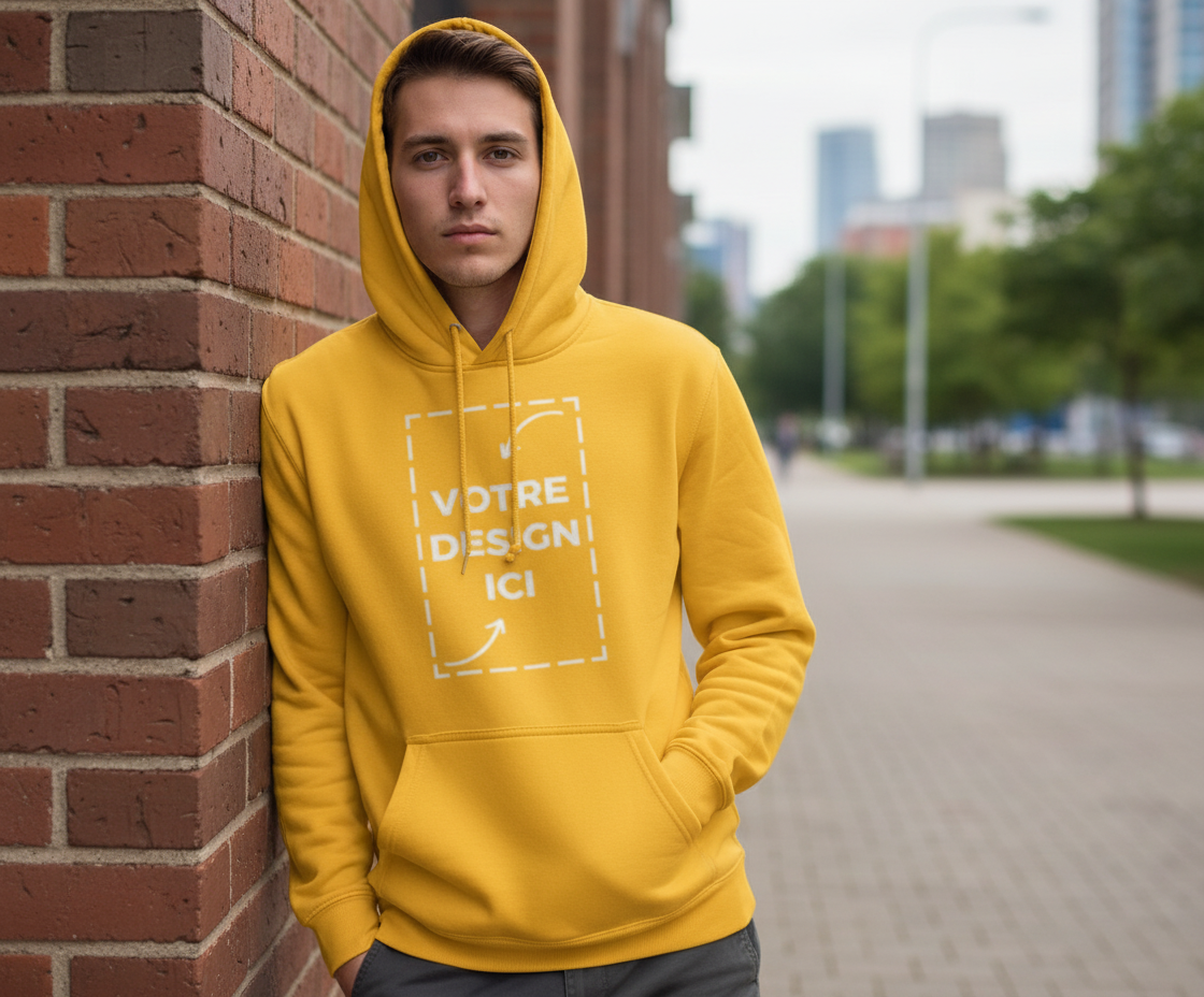 Sweat à capuche homme personnalisable – confort épais & look clean — UNiKtee
