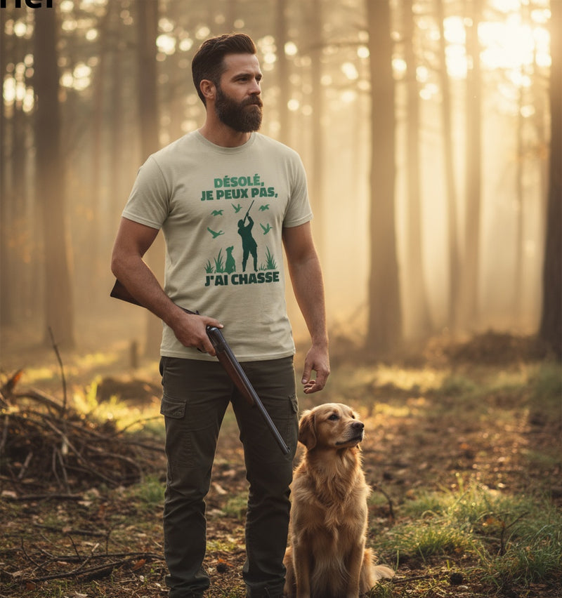 T-shirt Homme – Je peux pas, j’ai chasse - REF00015