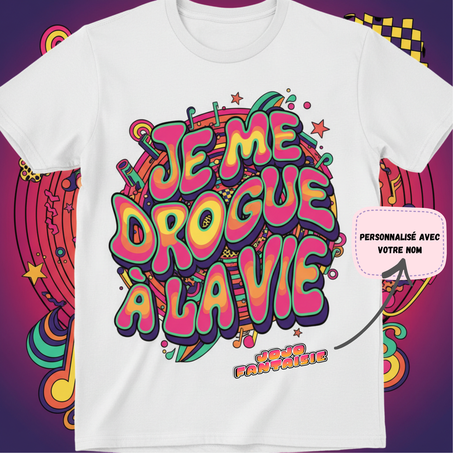 T-shirt Personnalisé « Je me drogue à la vie » – Cadeau Positif | UNiKtee REF00020 — UNiKtee