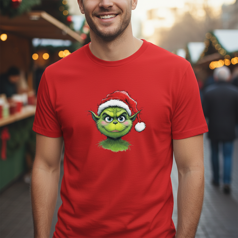 💚 T-shirt Premium Bio “Grinch Mode ON” – Humour & Esprit de Noël | UNiKtee REF00070