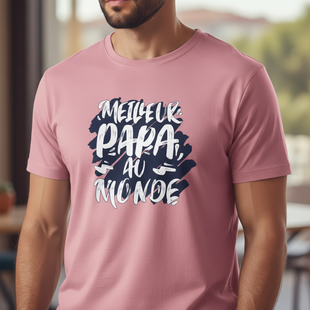 Meilleur Papa du Monde – T-shirt Cadeau Papa Unisexe | UNiKtee REF00008 — UNiKtee