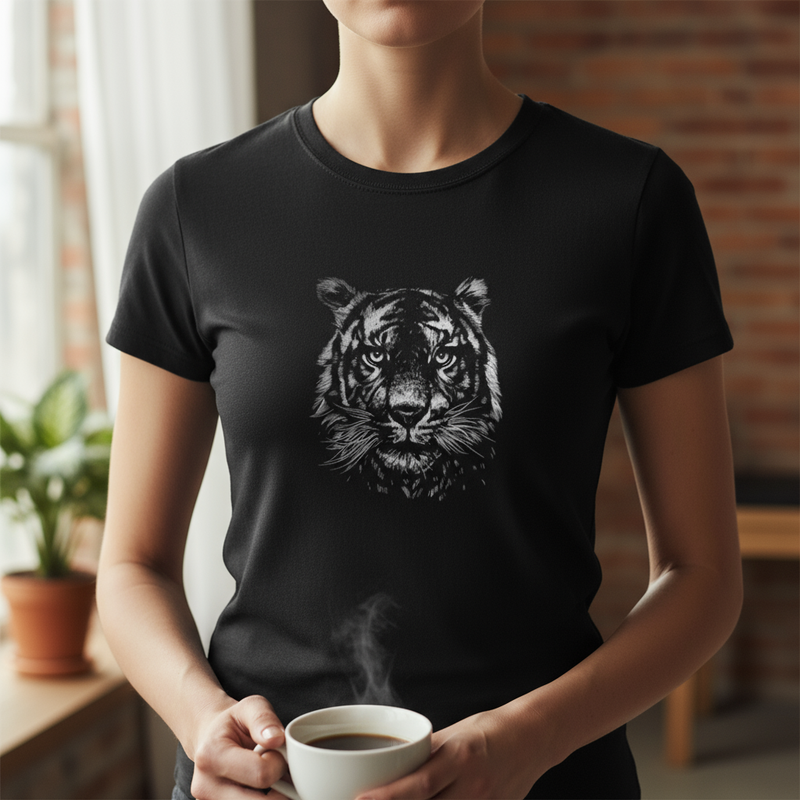 T-shirt Femme “Wild Tiger” – Force, Élégance & Style Sauvage | REF00066