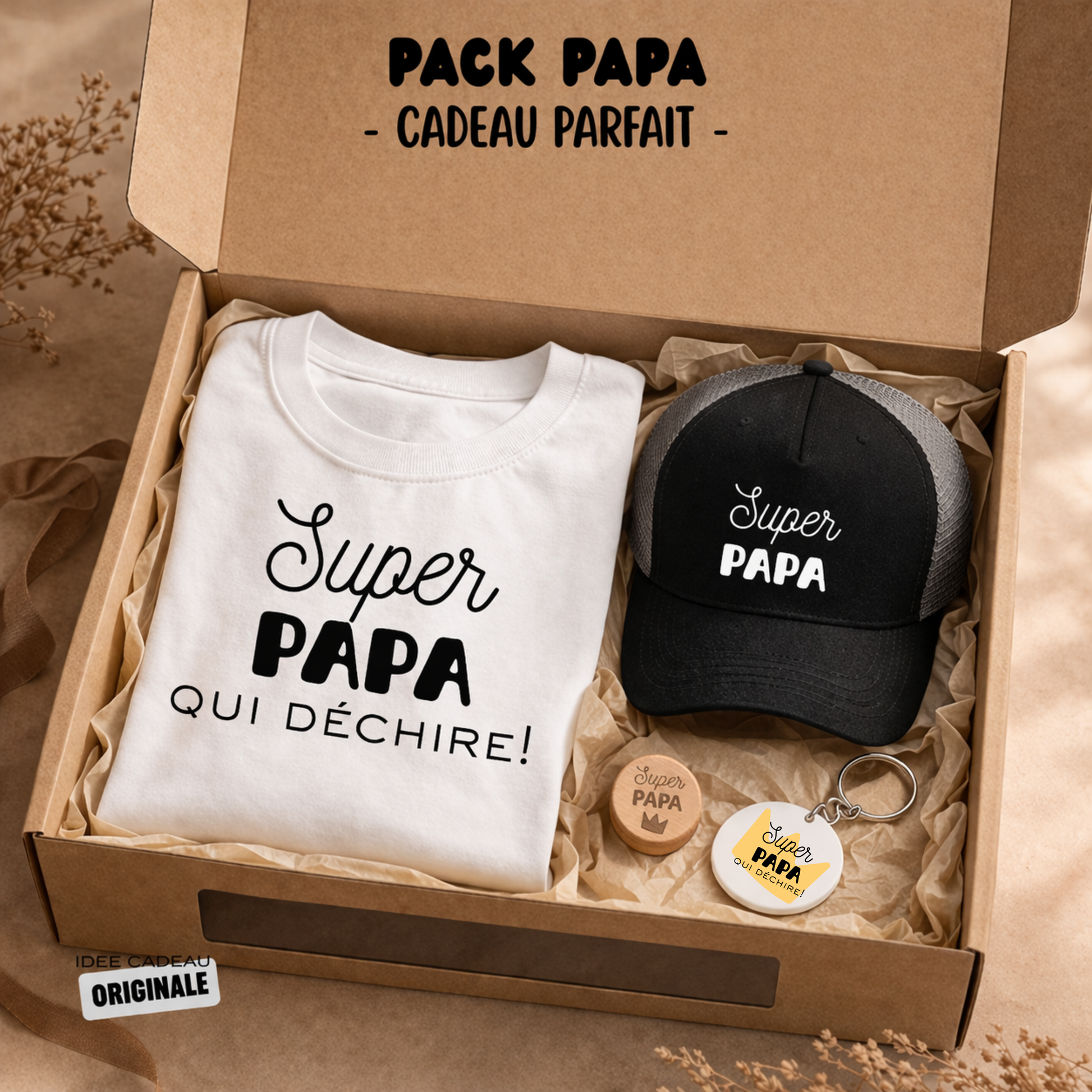 Coffret Cadeau Papa Personnalisé | PACK00002 — UNiKtee