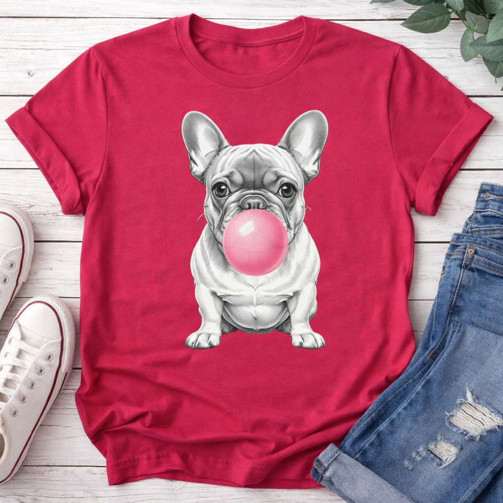 T-shirt Bouledogue Français Bubble Gum | UNiKtee REF00022 — UNiKtee