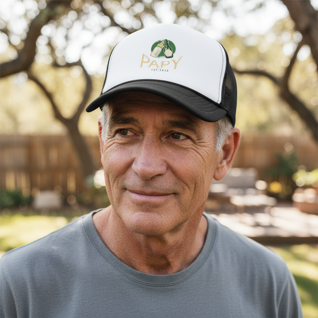 Casquette Trucker “Papy Est.2025” – Cadeau Original pour Futur Grand-Père | REF00059