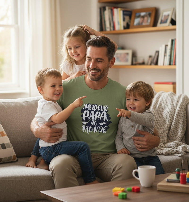 T-shirt Homme – Meilleur Papa au Monde - REF00012
