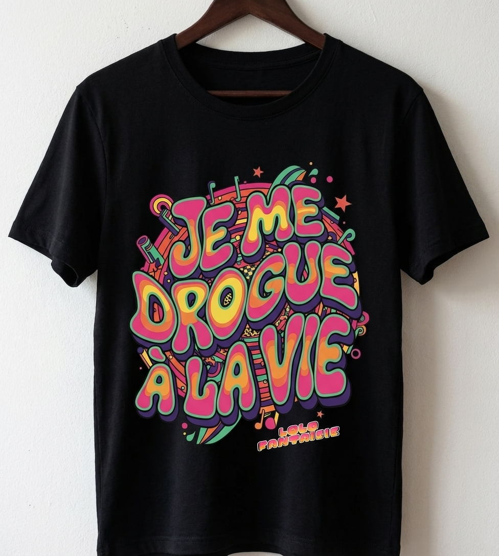 T-shirt Personnalisé « Je me drogue à la vie » – Cadeau Positif | UNiKtee REF00020 — UNiKtee