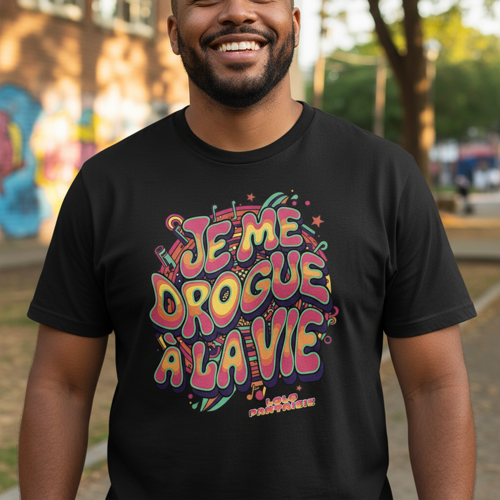 T-shirt Personnalisé « Je me drogue à la vie » – Cadeau Positif | UNiKtee REF00020 — UNiKtee