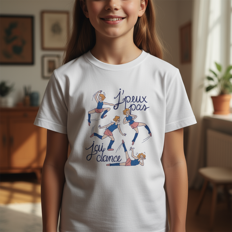 T-shirt Enfant “J’peux pas, j’ai danse” – Fun, Énergie & Style | UNiKtee REF00038