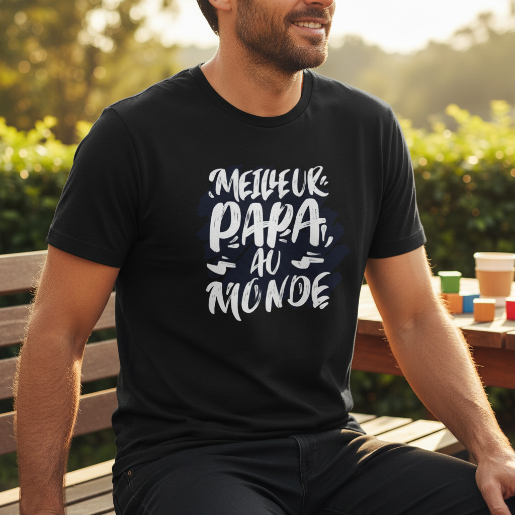 Meilleur Papa du Monde – T-shirt Cadeau Papa Unisexe | UNiKtee REF00008 — UNiKtee