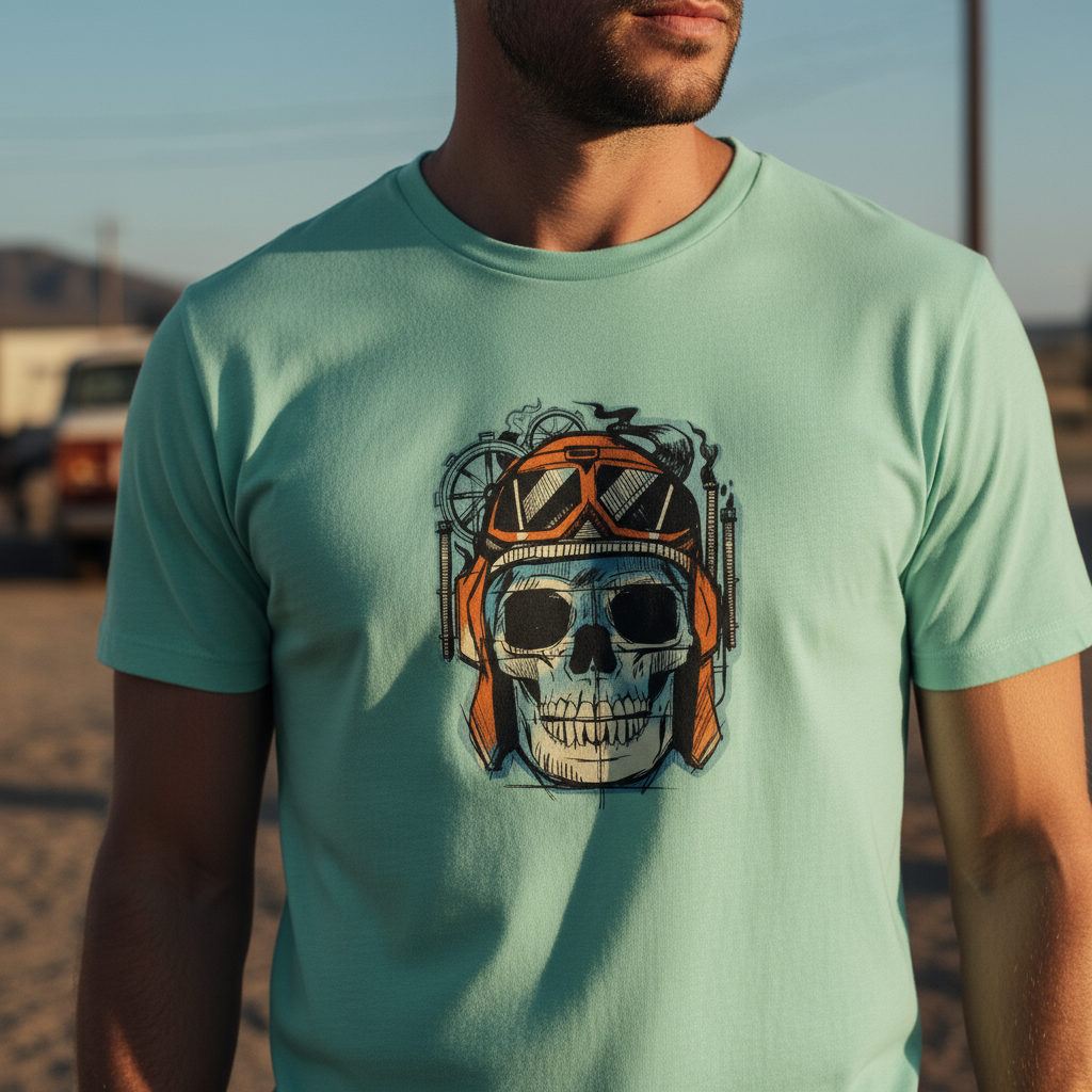 T-shirt Homme “Skull Rider” – Esprit Biker & Style Vintage | REF00064