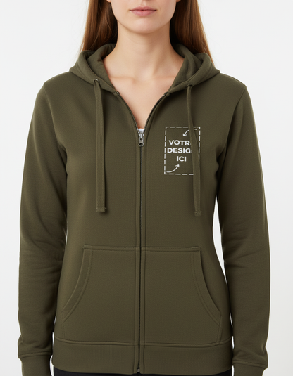 Veste à capuche zippée femme personnalisable – confort & style quotidien — UNiKtee