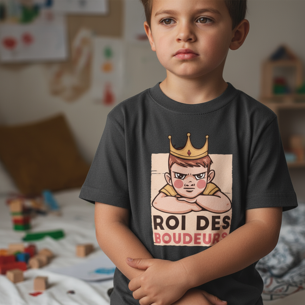)  👑 T-shirt Ado “Roi des Boudeurs” – Attitude & Style Unique | UNiKtee - REF00029