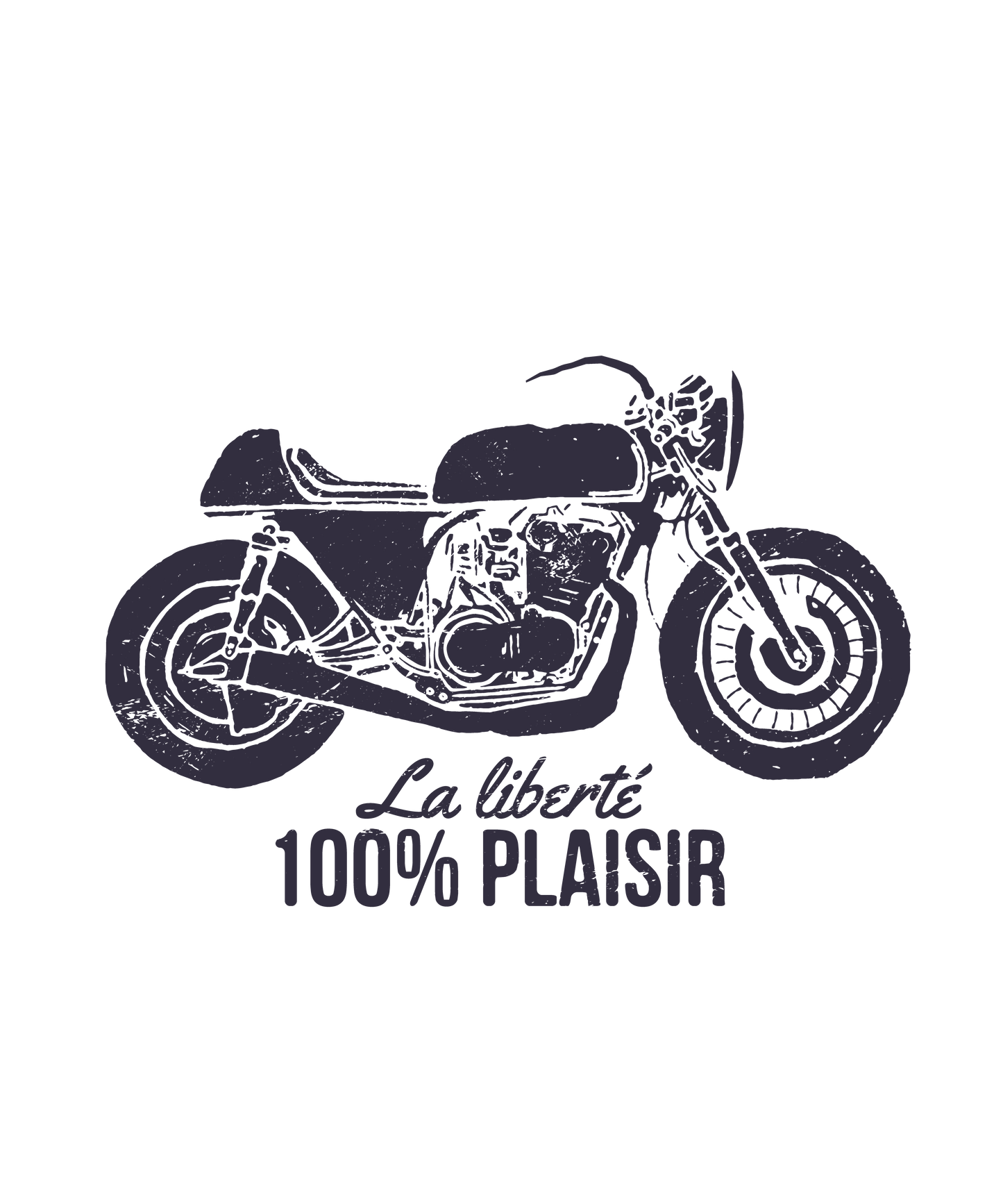 La Liberté, 100% Plaisir – T-shirt Moto Vintage Unisexe | UNiKtee REF00009 — UNiKtee