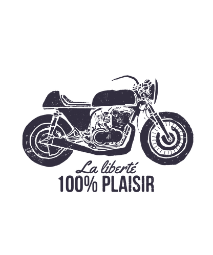 La Liberté, 100% Plaisir – T-shirt Moto Vintage Unisexe | UNiKtee REF00009 — UNiKtee