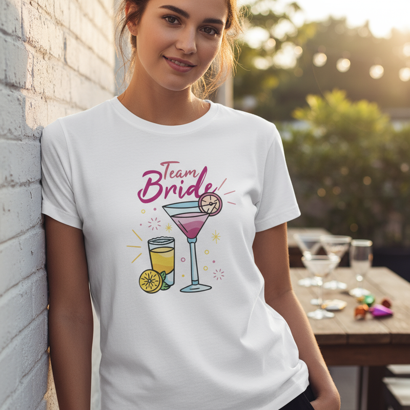 T-shirt Femme “Team Bride” – EVJF, Fête de Mariage & Soirée de Mariée | REF00061