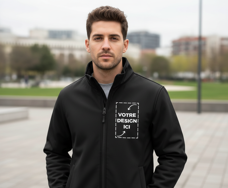 Veste Softshell homme personnalisable – protection & style pro